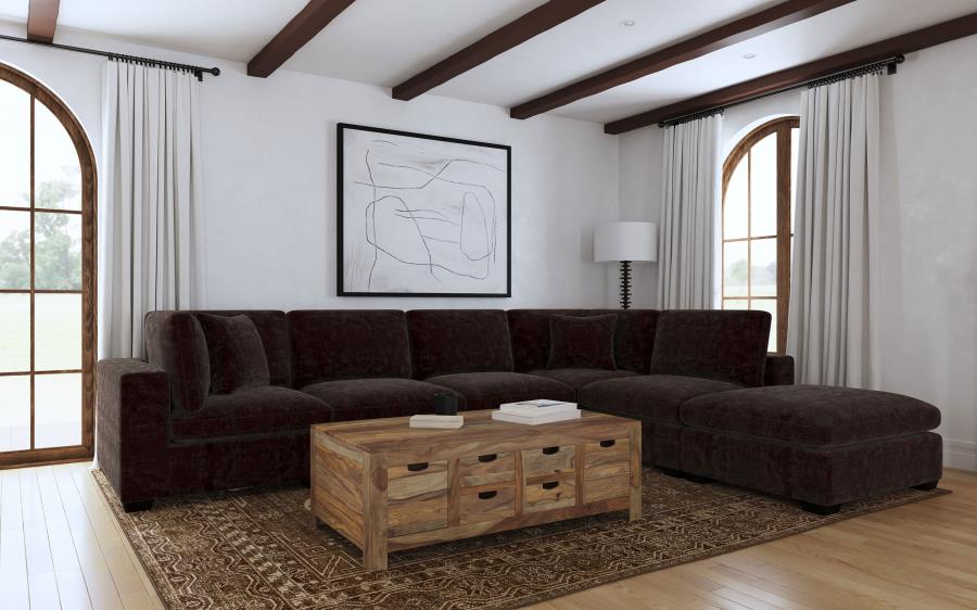 (image for) Lakeview 6-piece Upholstered Modular Sectional Chocolate