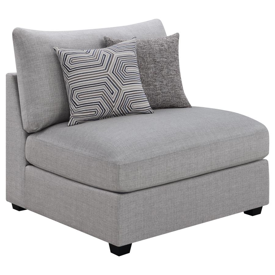 Cambria Upholstered Armless Chair Grey (image for) Cambria Upholstered Armless Chair Grey