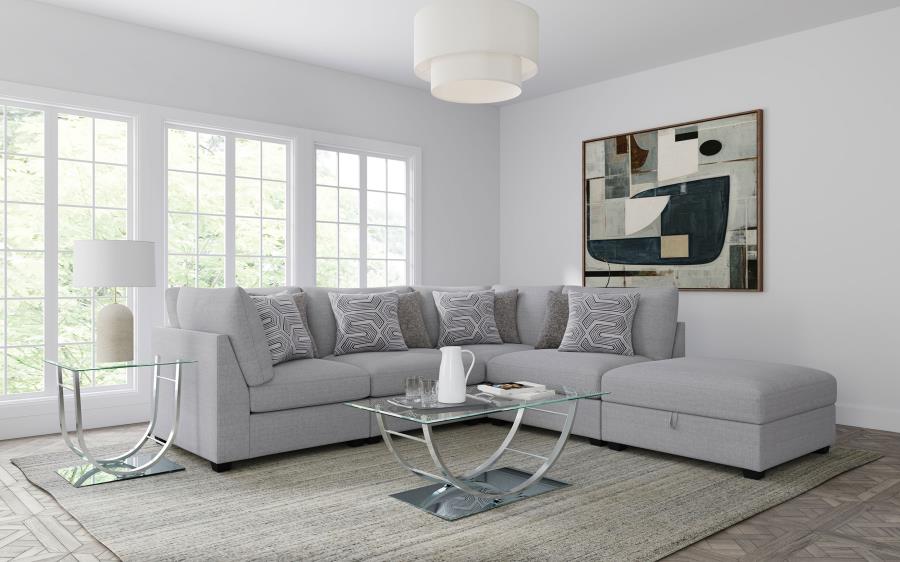 Cambria Upholstered Armless Chair Grey