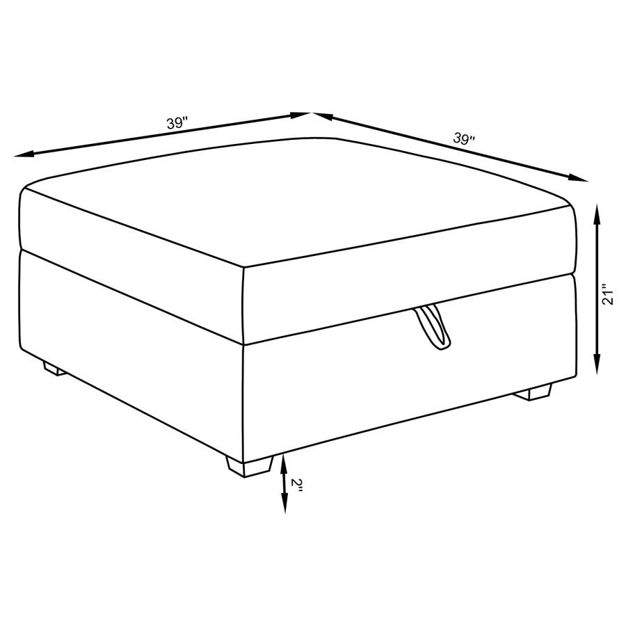 Cambria Square Upholstered Storage Ottoman Grey