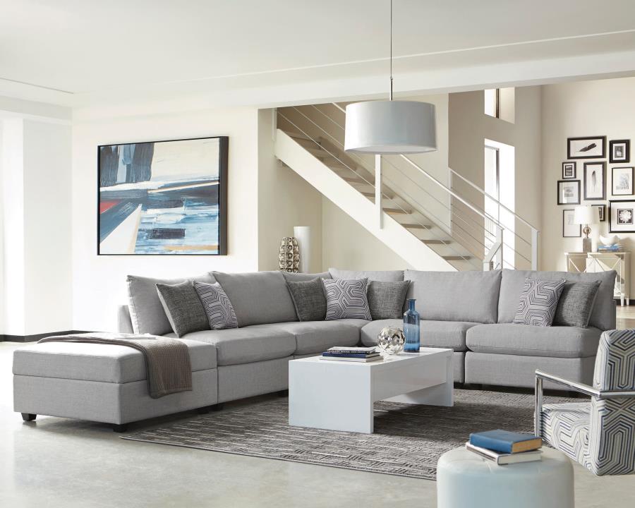 Modal Additional Images for Cambria Square Upholstered Storage Ottoman Grey