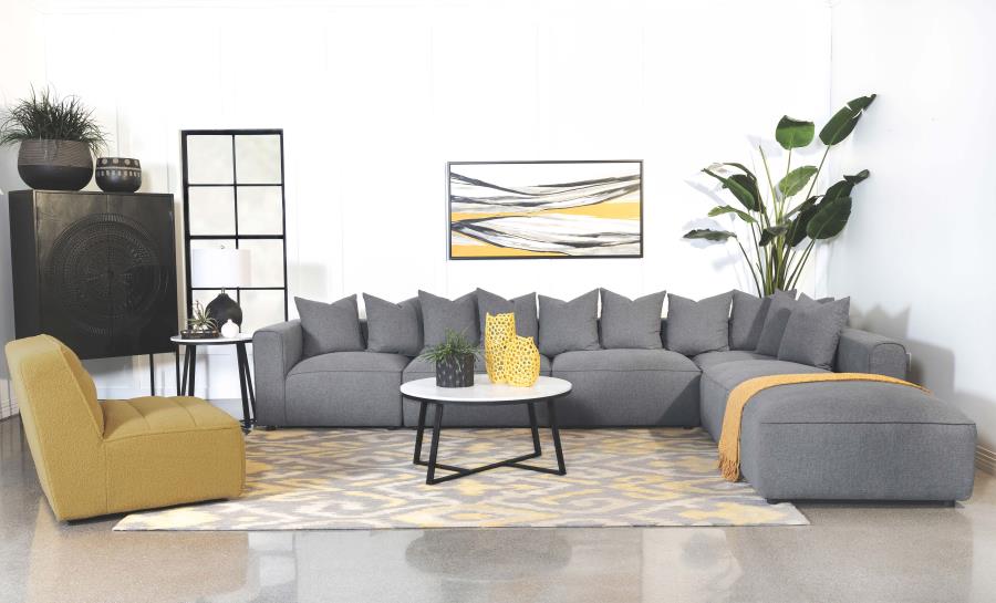 Modal Additional Images for Jennifer Square Upholstered Ottoman Grey