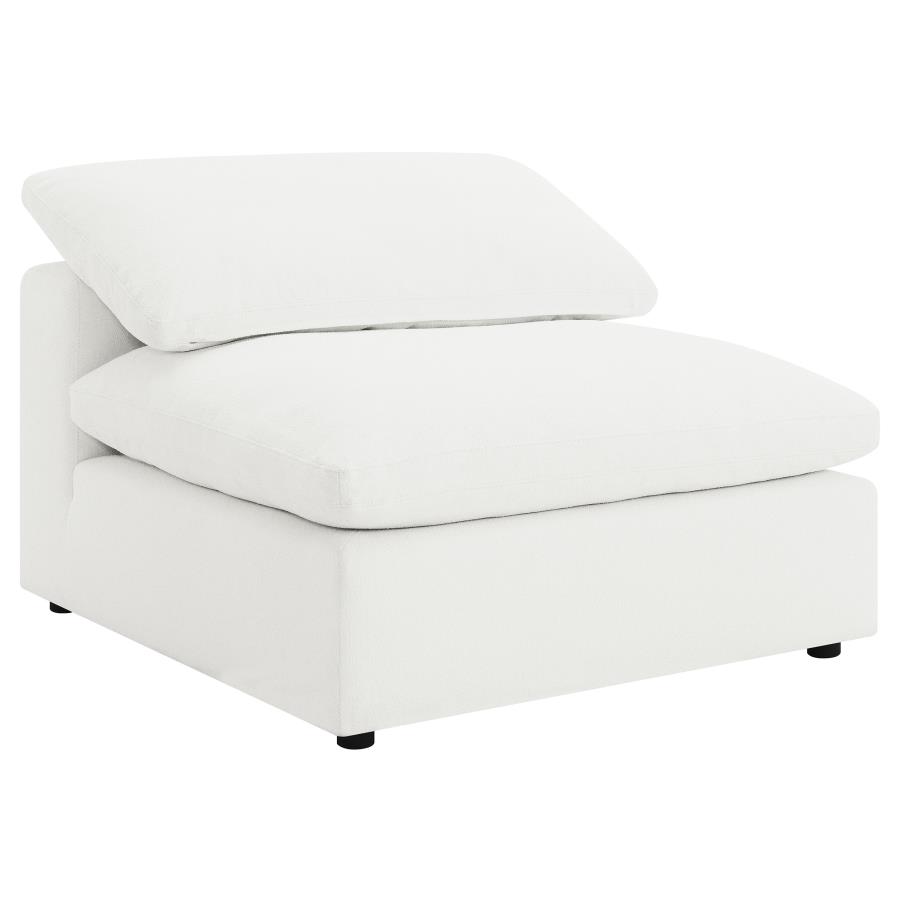 Raleigh Boucle Upholstered Armless Chair Ivory (image for) Raleigh Boucle Upholstered Armless Chair Ivory