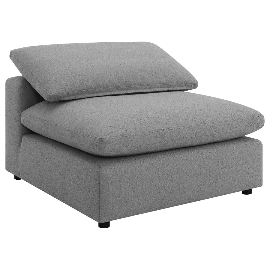 Raleigh Boucle Upholstered Armless Chair Grey (image for) Raleigh Boucle Upholstered Armless Chair Grey