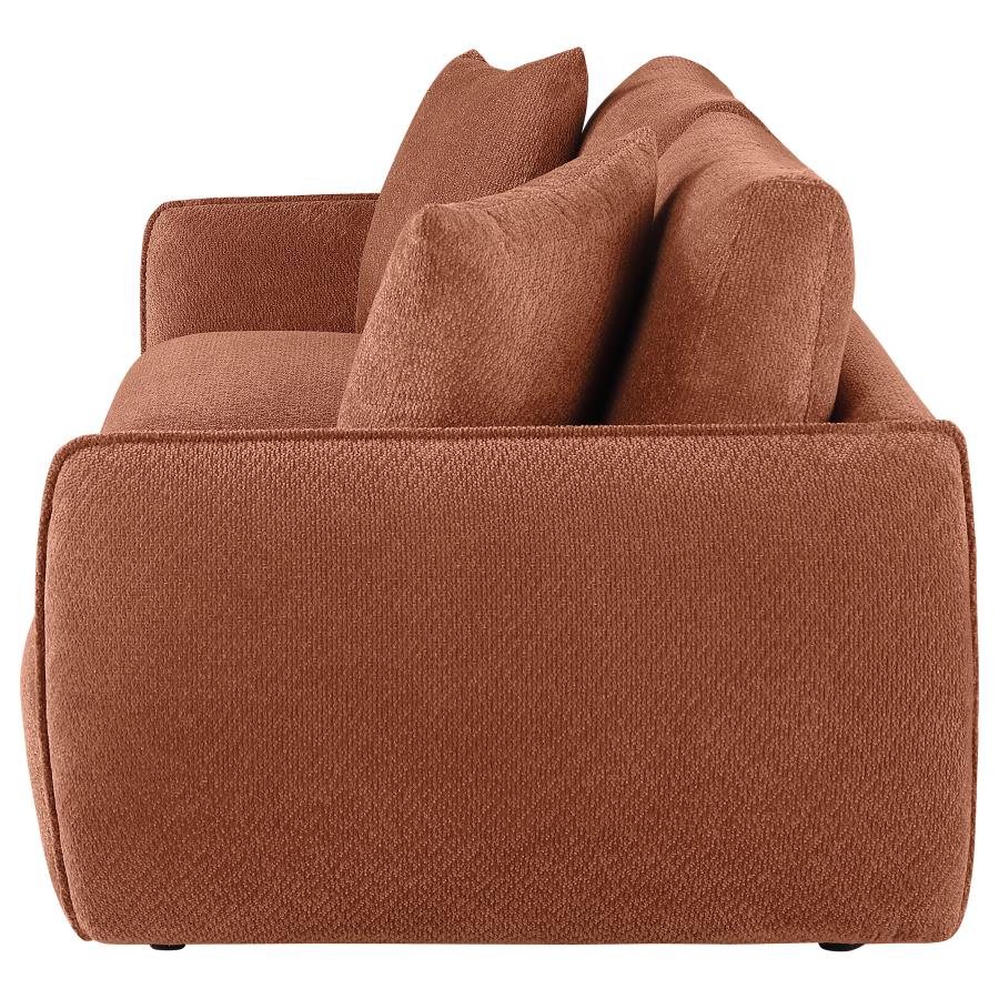 Elysia Chenille Upholstered Modular Lounge Loveseat Coral
