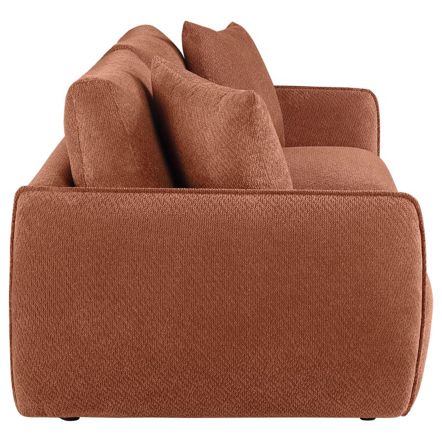 Elysia Chenille Upholstered Modular Lounge Loveseat Coral