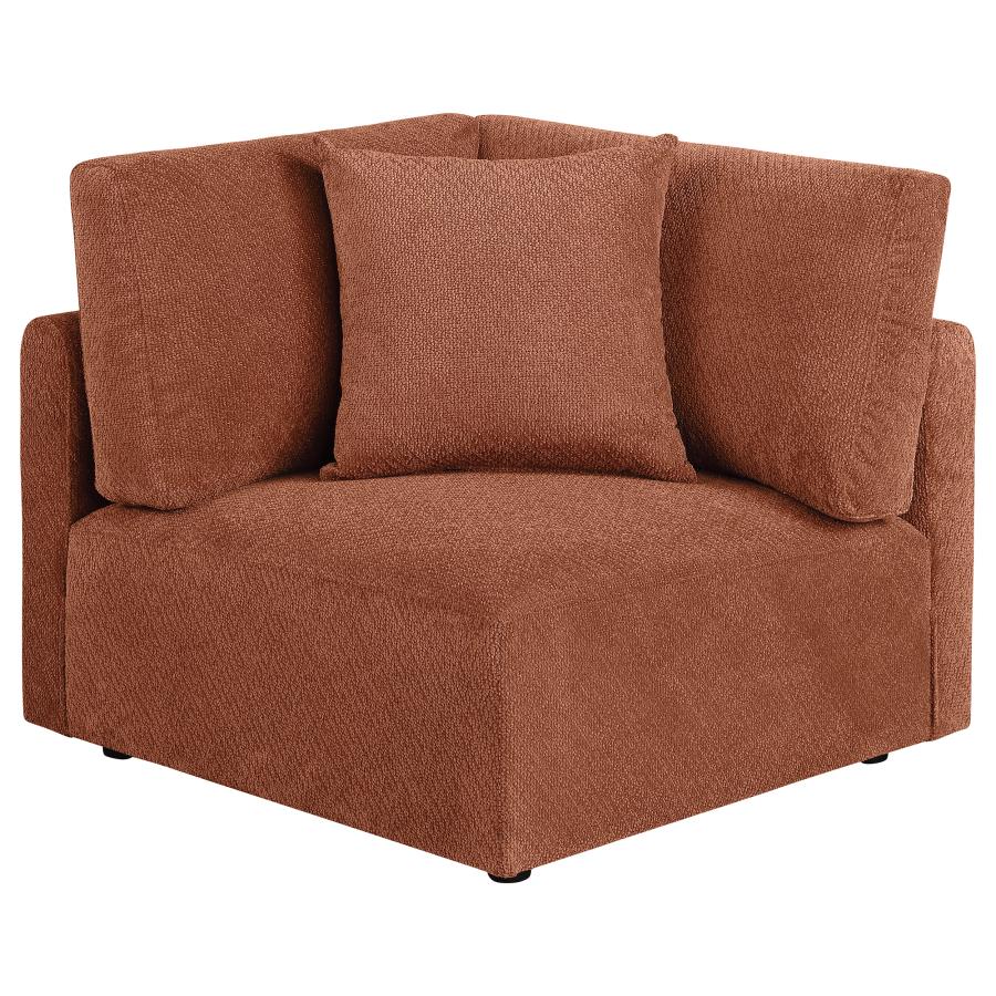 Elysia 6-piece Chenille Upholstered Modular Sectional Sofa Coral