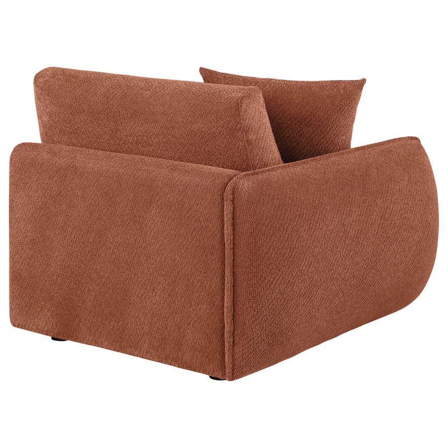 Elysia Chenille Upholstered Modular LAF Chair Coral