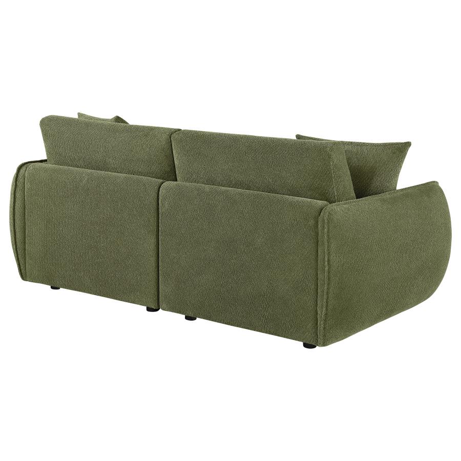 Elysia Chenille Upholstered Modular Lounge Loveseat Green