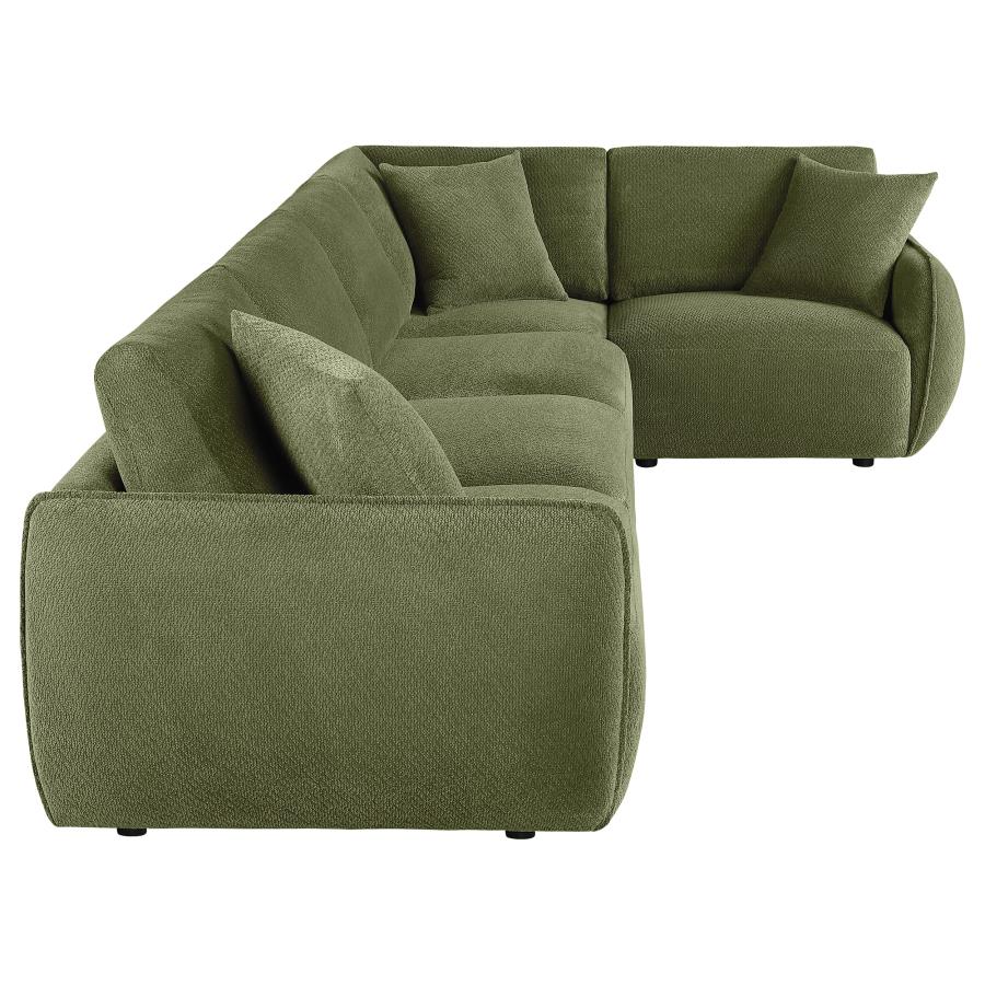 Elysia 5-piece Chenille Upholstered Modular Sectional Sofa Green