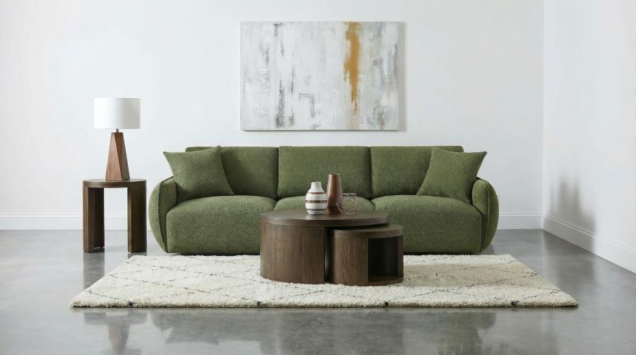 Elysia Chenille Upholstered Modular Lounge Sofa Green