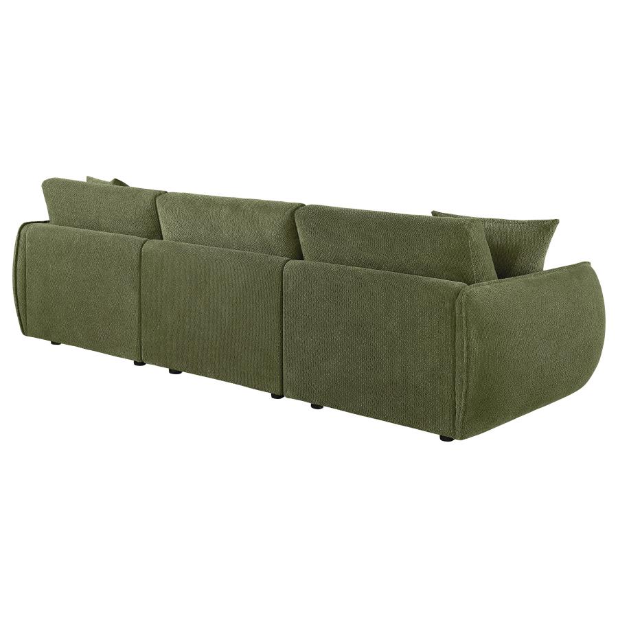 Elysia Chenille Upholstered Modular Lounge Sofa Green