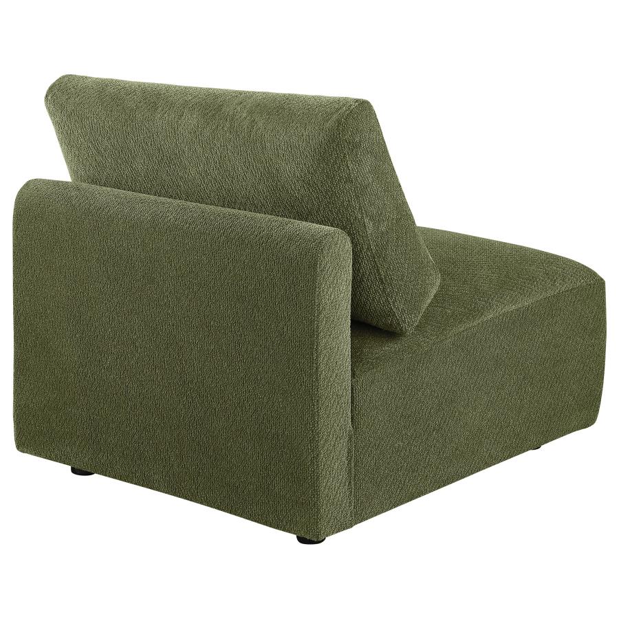 Elysia Chenille Upholstered Modular Armless Chair Green