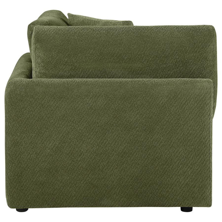 Elysia Chenille Upholstered Modular Corner Chair Green