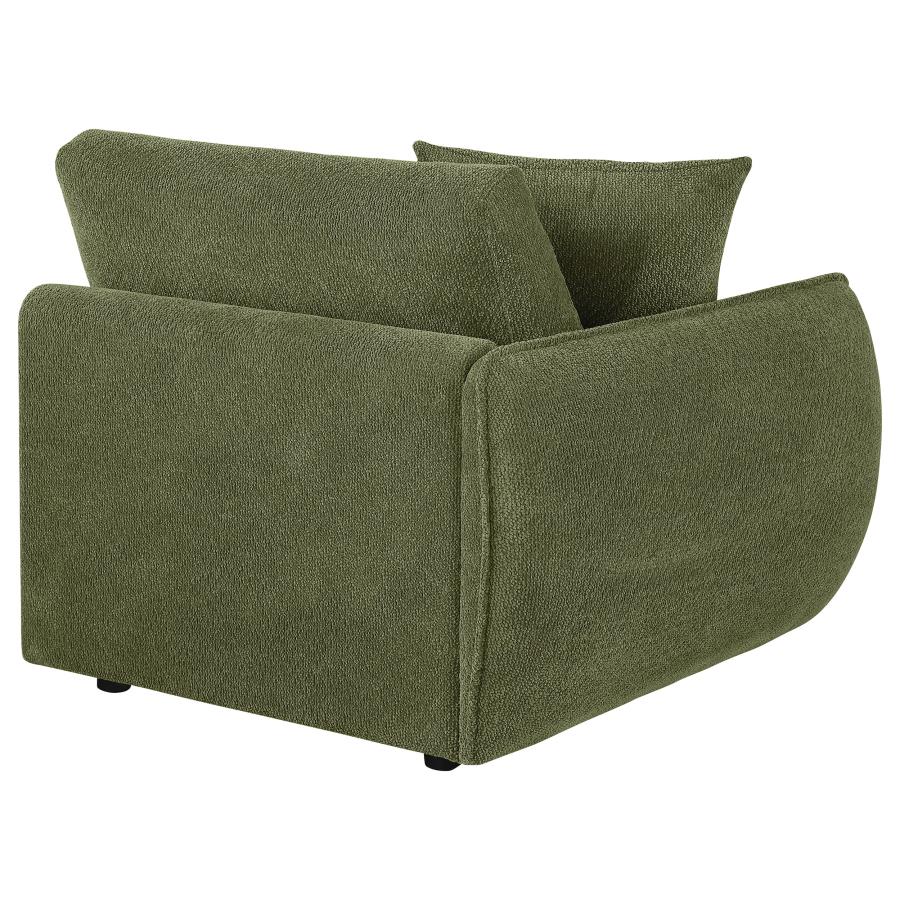 Elysia Chenille Upholstered Modular LAF Chair Green