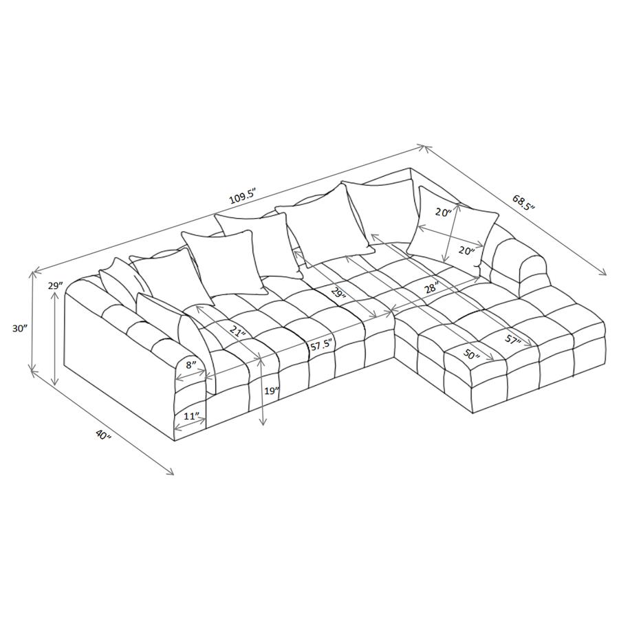 Modal Additional Images for Amara 2-Piece Upholstered Sectional Sofa