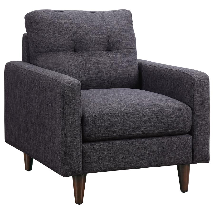 Watsonville Upholstered Track Arm Tufted Accent Chair Grey (image for) Watsonville Upholstered Track Arm Tufted Accent Chair Grey