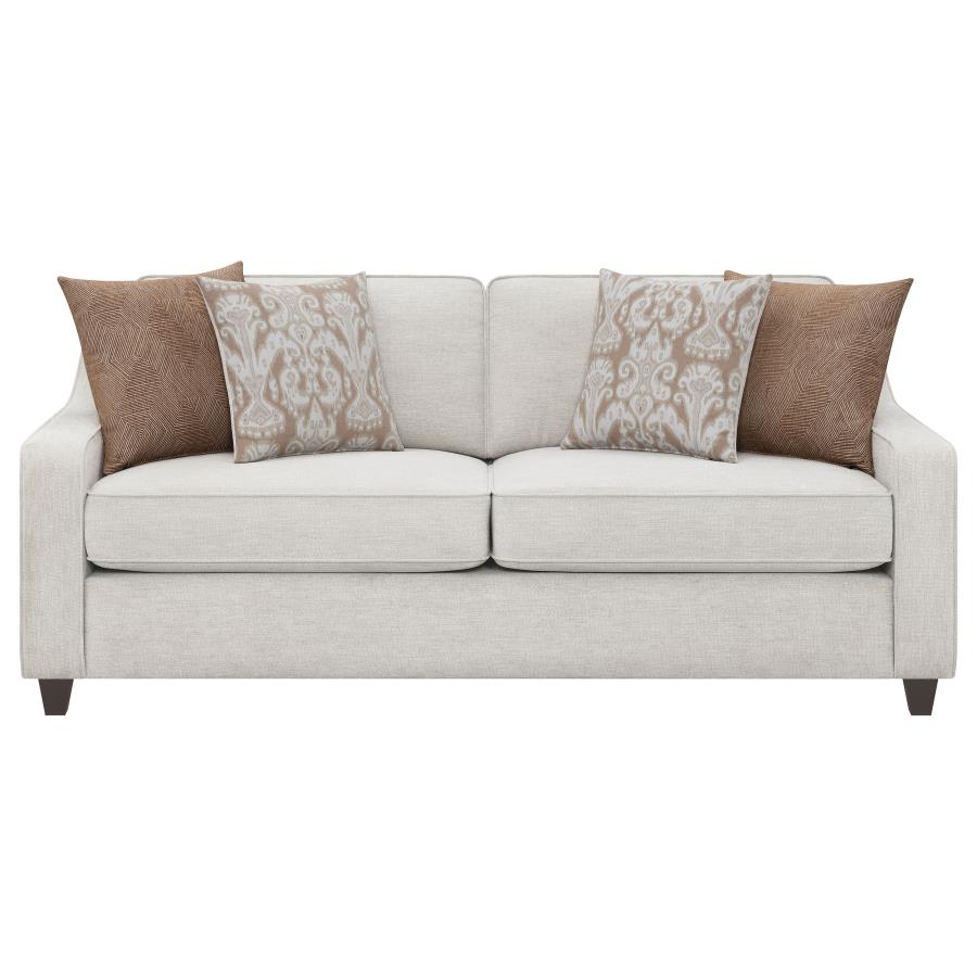 Christine 3-piece Upholstered Sloped Arm Sofa Set Beige