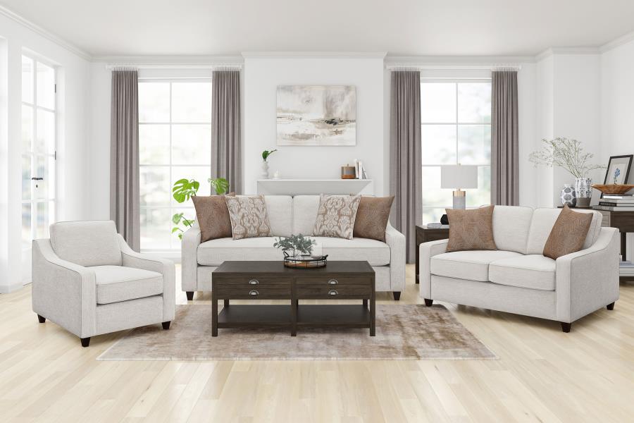 Modal Additional Images for Christine Upholstered Sloped Arm Sofa Beige