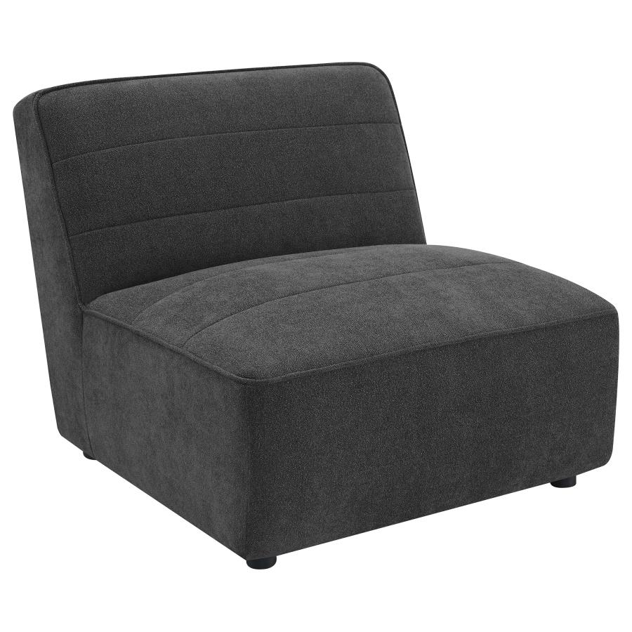 Sunny Upholstered Armless Chair Dark Charcoal (image for) Sunny Upholstered Armless Chair Dark Charcoal