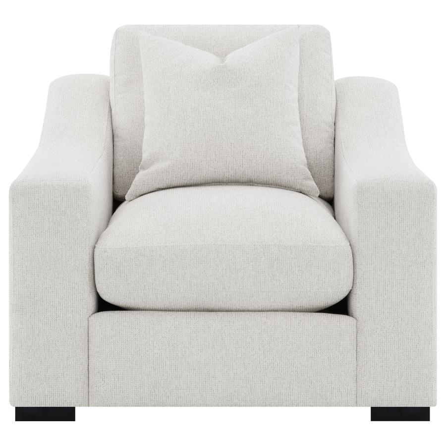 Ashlyn Fabric Upholstered Track Arm Accent Chair Sand
