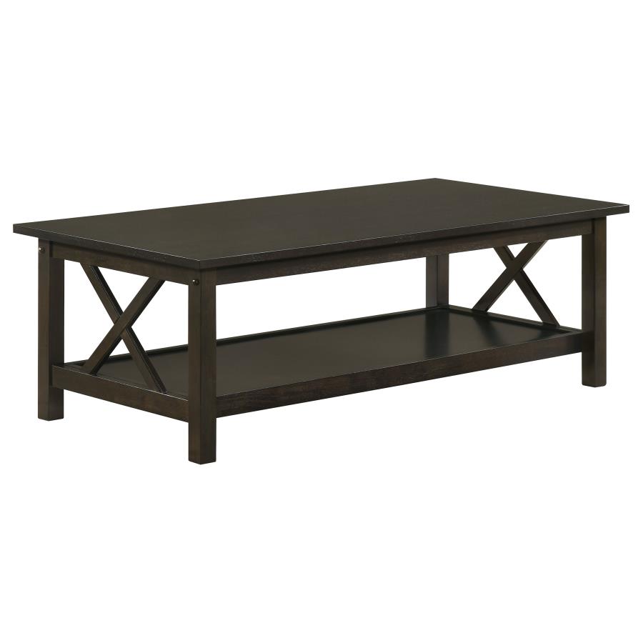 Rachelle 3-piece Rectangular Coffee Table Set Deep Merlot (image for) Rachelle 3-piece Rectangular Coffee Table Set Deep Merlot