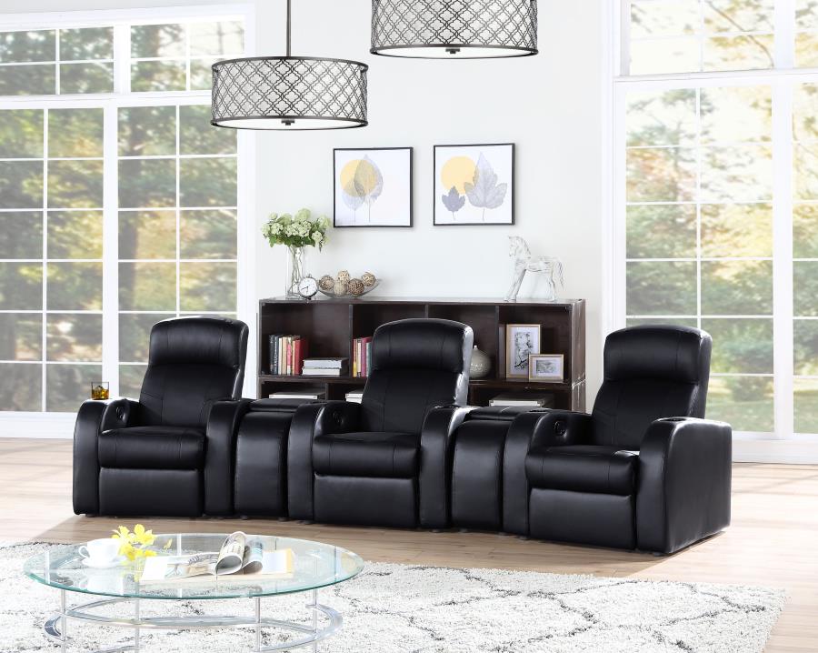 Cyrus 5-piece Upholstered Home Theater Seating (image for) Cyrus 5-piece Upholstered Home Theater Seating