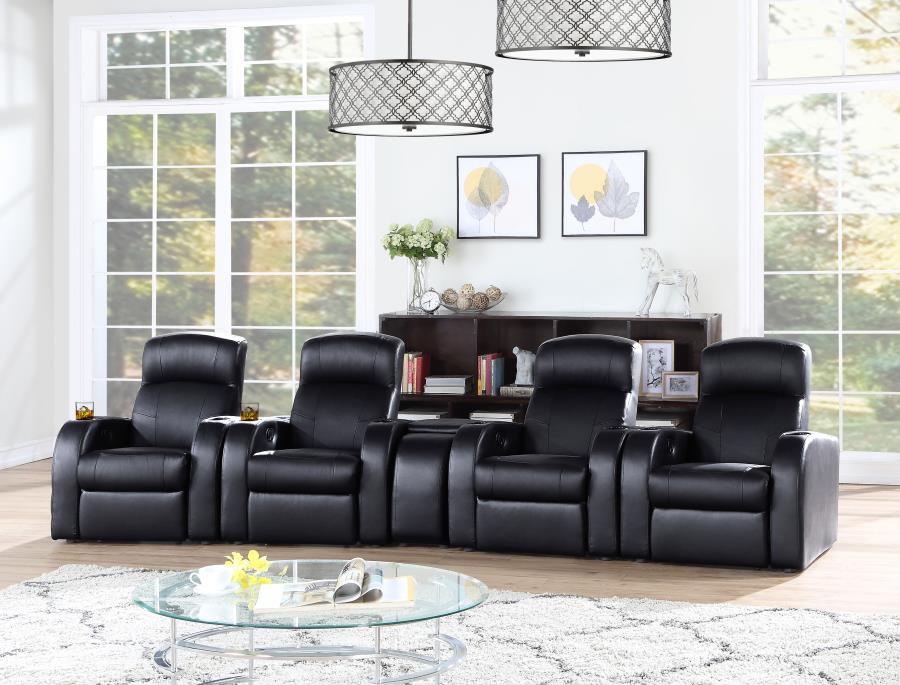 Cyrus 5-piece Upholstered Home Theater Seating (image for) Cyrus 5-piece Upholstered Home Theater Seating