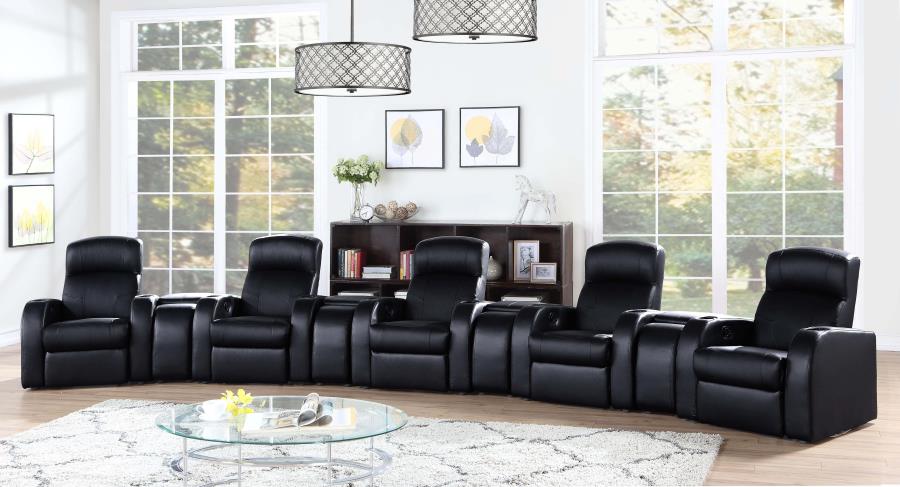 Cyrus 9-piece Upholstered Home Theater Seating (image for) Cyrus 9-piece Upholstered Home Theater Seating