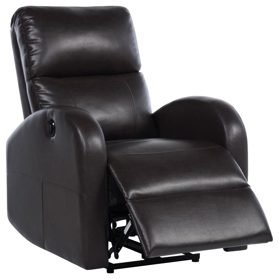 Grant Upholstered Power Recliner Chair Brown (image for) Grant Upholstered Power Recliner Chair Brown