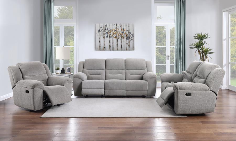 Modal Additional Images for Gilson Chenille Upholstered Reclining Loveseat Grey