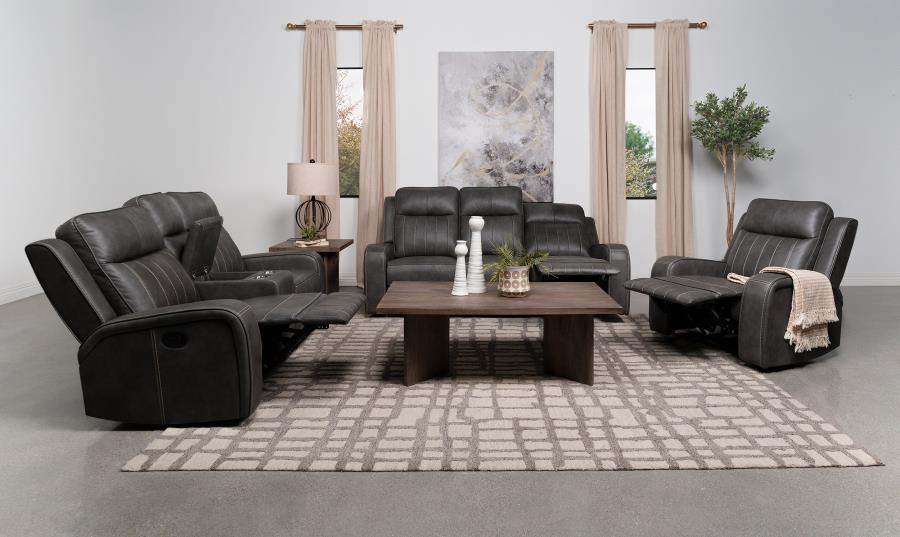 Modal Additional Images for Raelynn Upholstered Track Arm Motion Sofa Grey