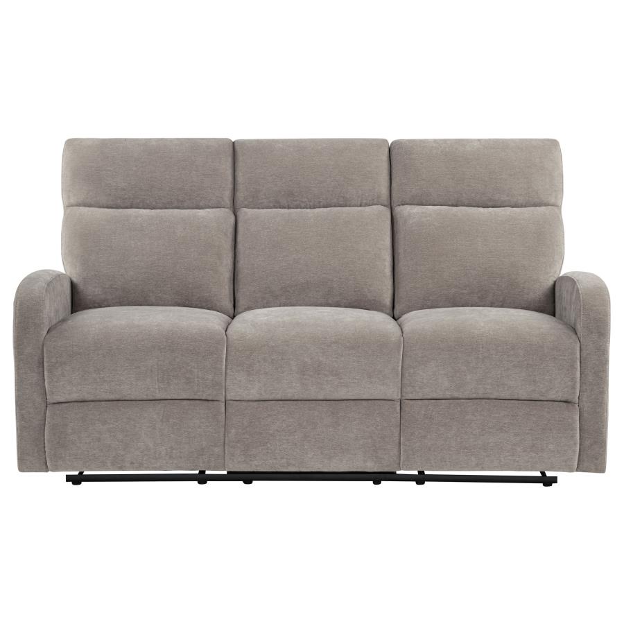 Hamilton Chenille Upholstered Manual Reclining Sofa Sand