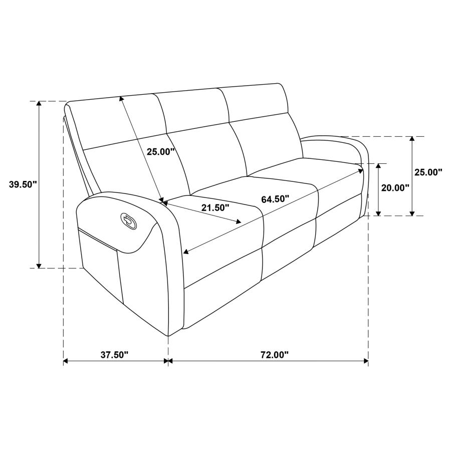 Hamilton Chenille Upholstered Manual Reclining Sofa Sand