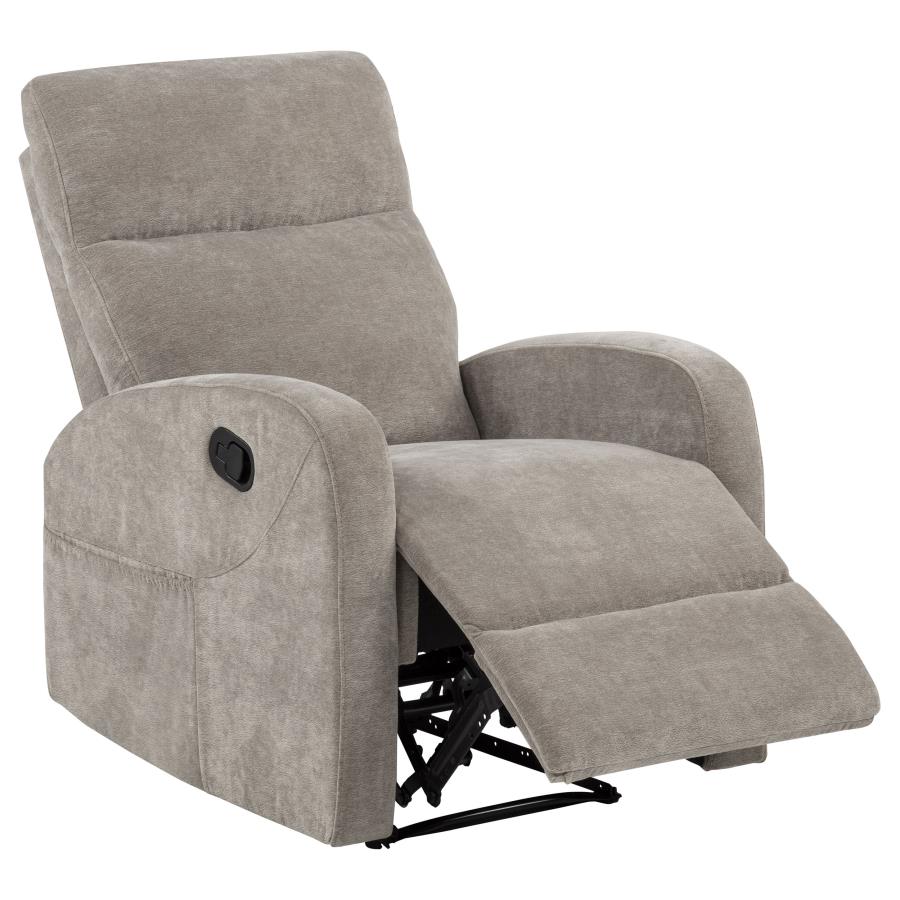 (image for) Hamilton Chenille Upholstered Manual Glider Recliner Sand