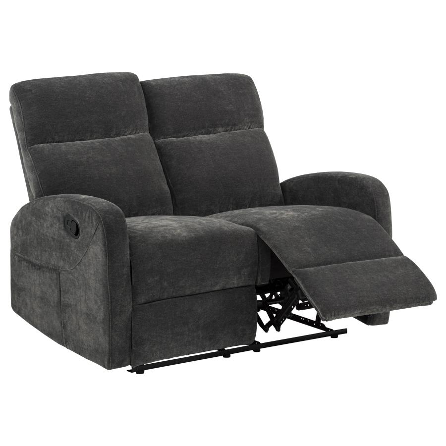 Hamilton 2-piece Chenille Manual Reclining Sofa Set Charcoal Grey