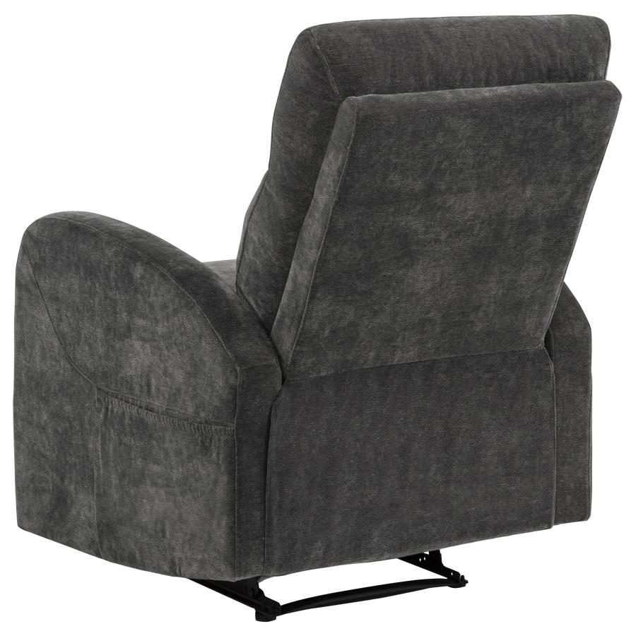 Hamilton 3-piece Chenille Manual Reclining Sofa Set Charcoal Grey