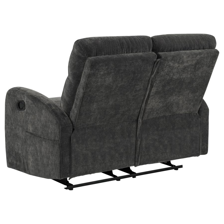 Hamilton Chenille Upholstered Manual Reclining Loveseat Charcoal Grey
