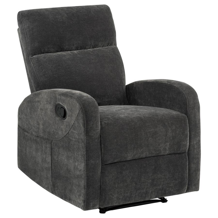 Hamilton Chenille Upholstered Manual Glider Recliner Charcoal Grey