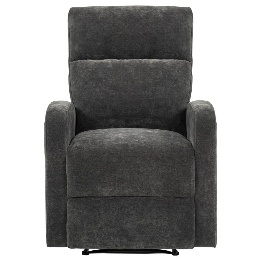Hamilton Chenille Upholstered Manual Glider Recliner Charcoal Grey