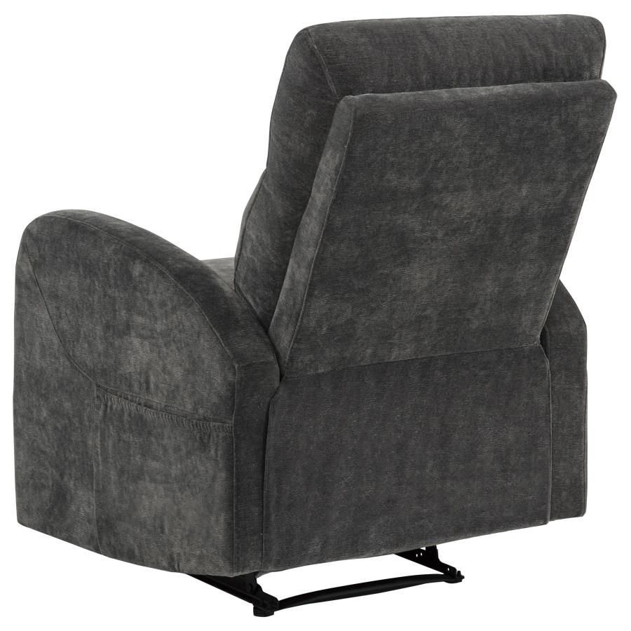 Hamilton Chenille Upholstered Manual Glider Recliner Charcoal Grey