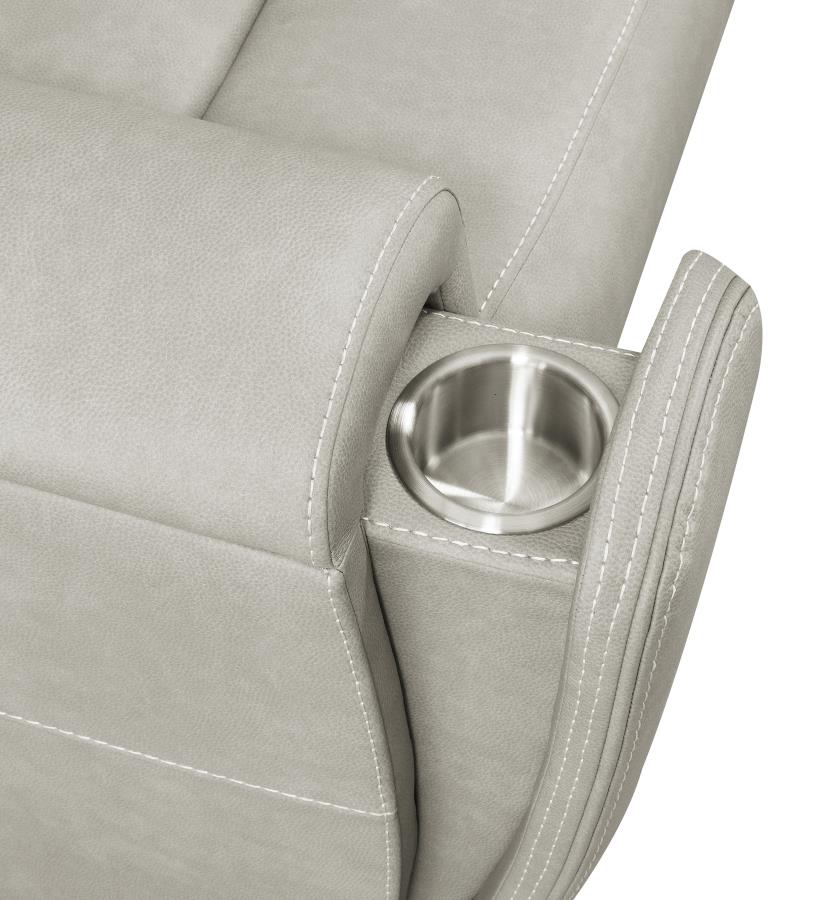 Brickston Triple Power Reclining Loveseat Grey