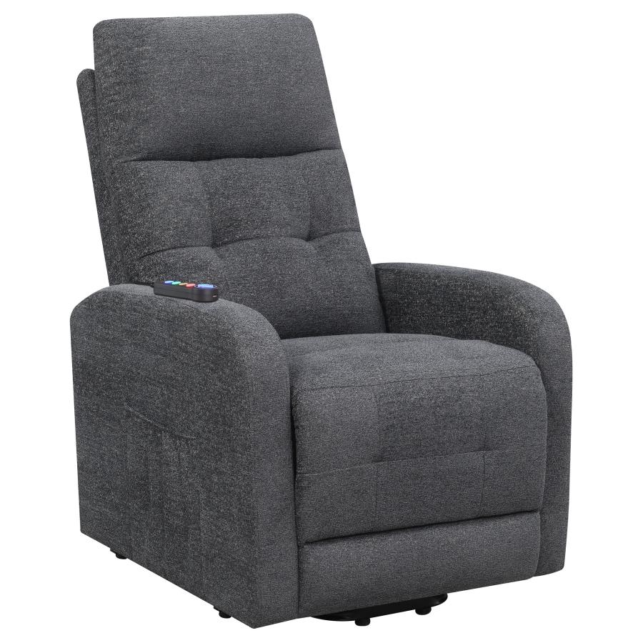 Howie Upholstered Power Lift Massage Chair Charcoal (image for) Howie Upholstered Power Lift Massage Chair Charcoal