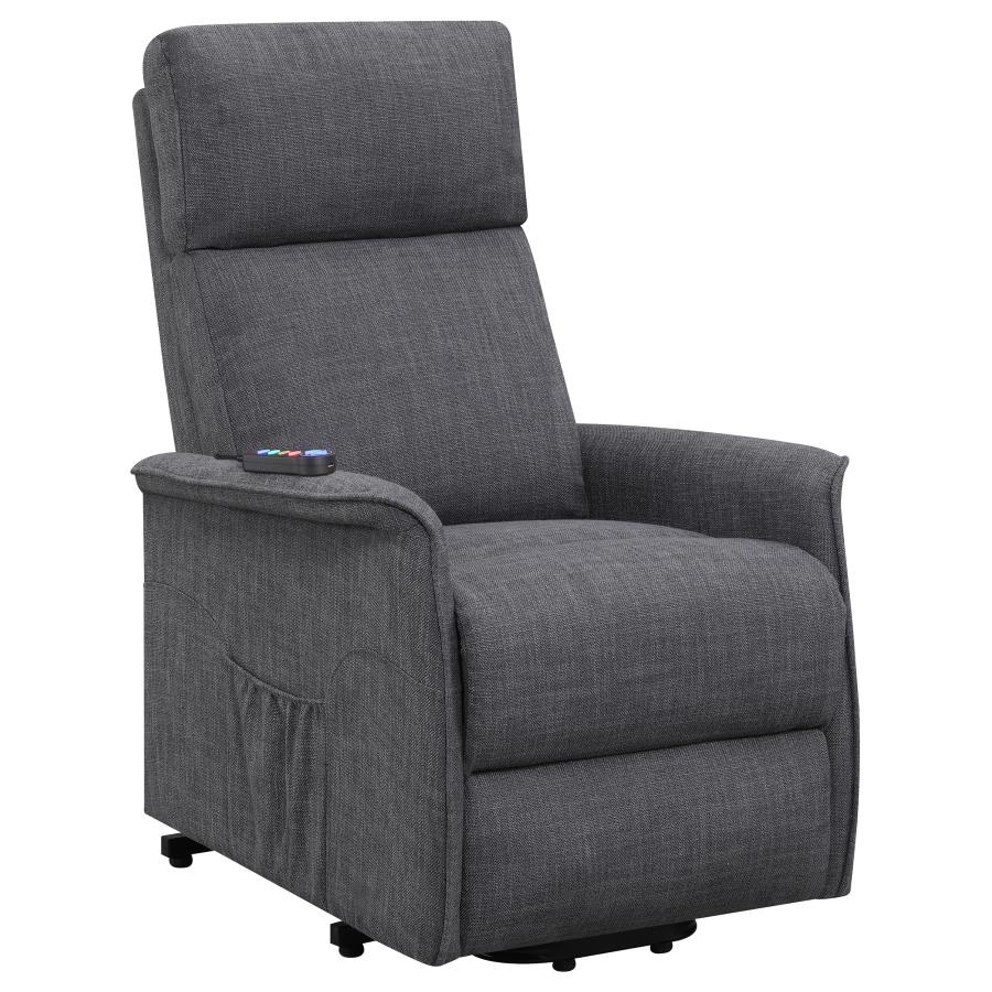Herrera Upholstered Power Lift Massage Chair Charcoal (image for) Herrera Upholstered Power Lift Massage Chair Charcoal