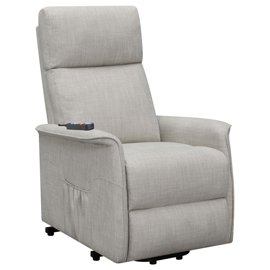 Herrera Upholstered Power Lift Massage Chair Beige (image for) Herrera Upholstered Power Lift Massage Chair Beige