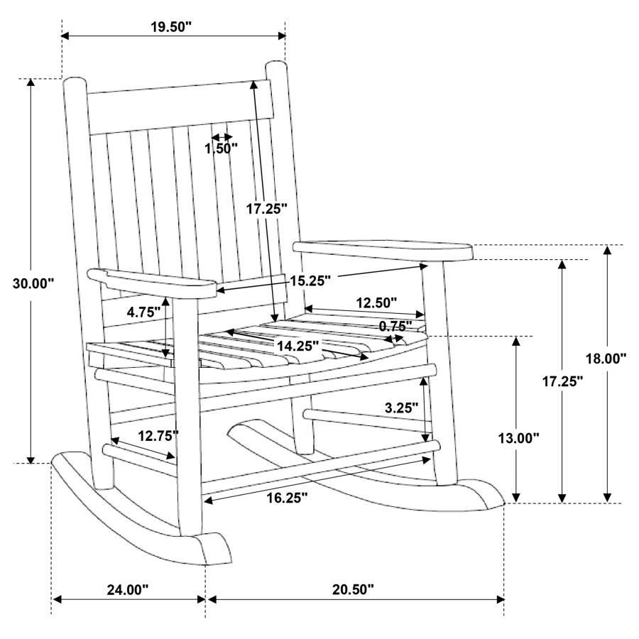 Modal Additional Images for Annie Slat Back Solid Wood Kids Rocking Chair Black