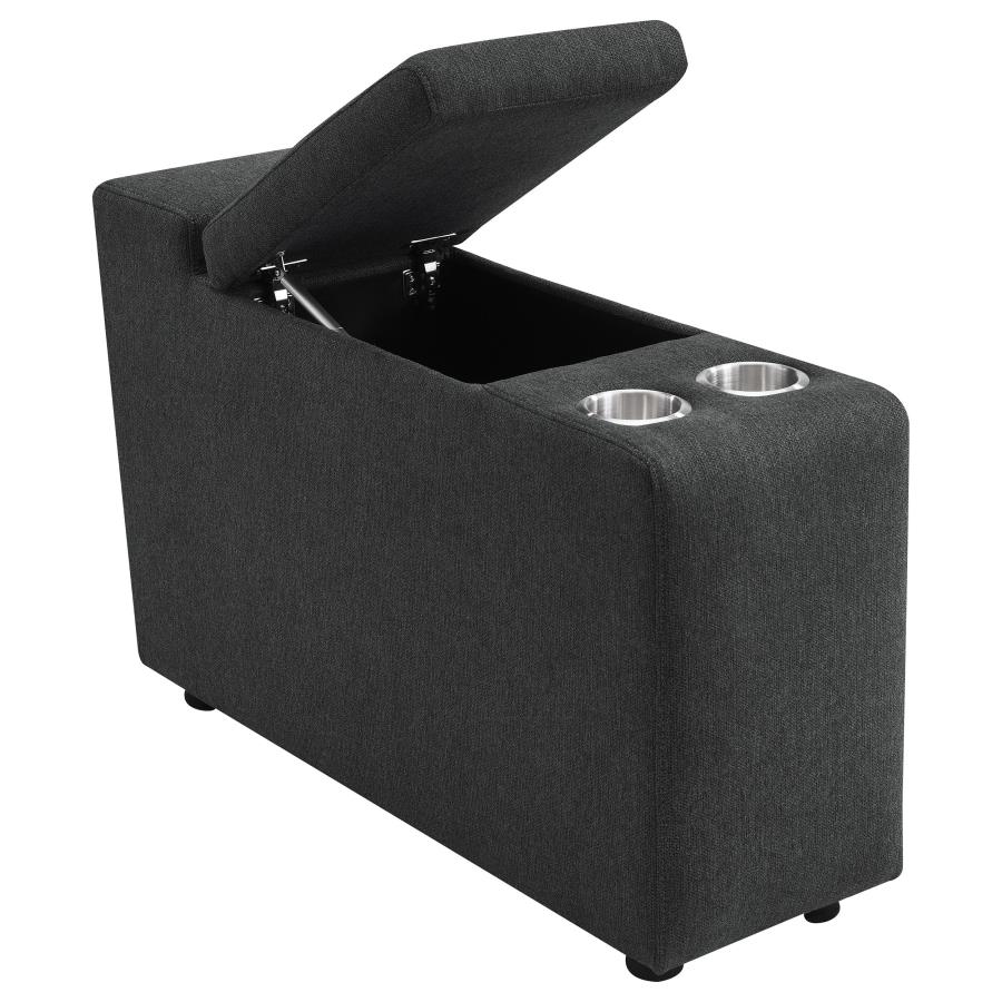 Collins Upholstered Modular Storage Console Dark Grey