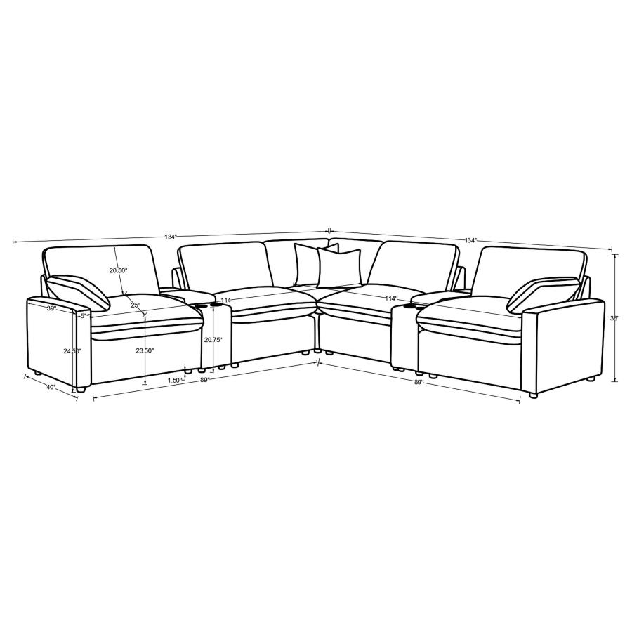 Modal Additional Images for Collins 7-piece Modular Power Reclining Sectional Dark Grey