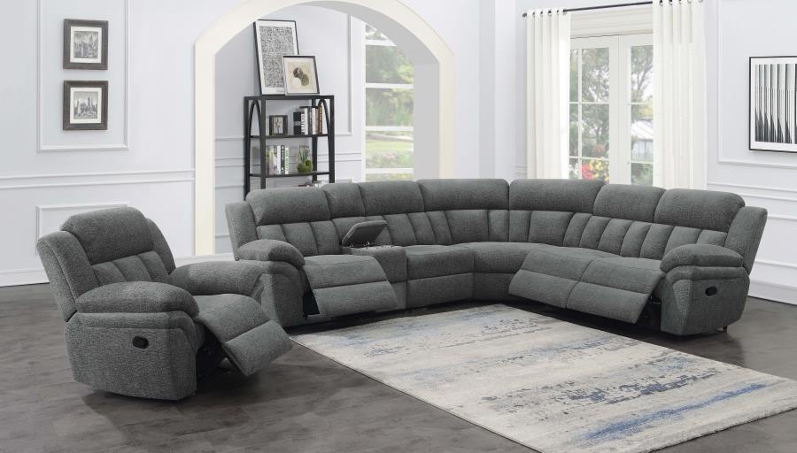 Modal Additional Images for Bahrain 6-piece Modular Reclining Sectional Sofa Charcoal