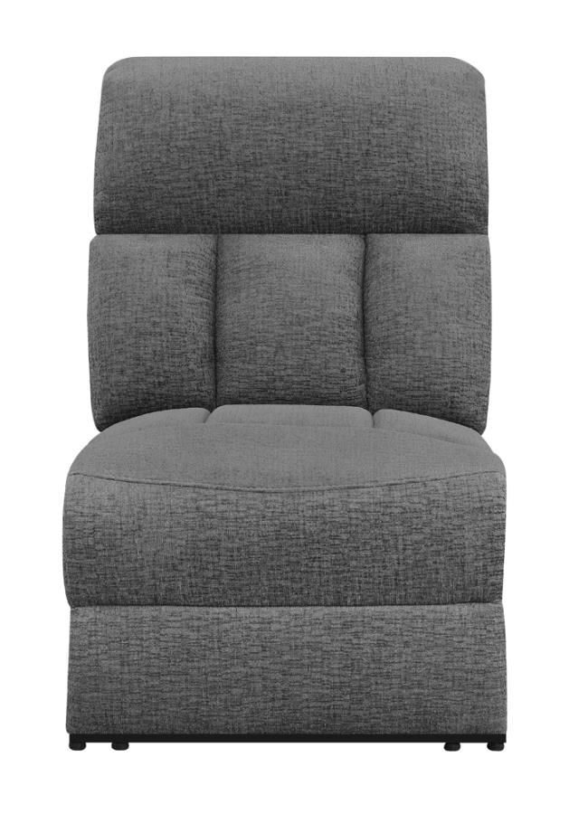 Modal Additional Images for Bahrain Upholstered Armless Recliner Charcoal